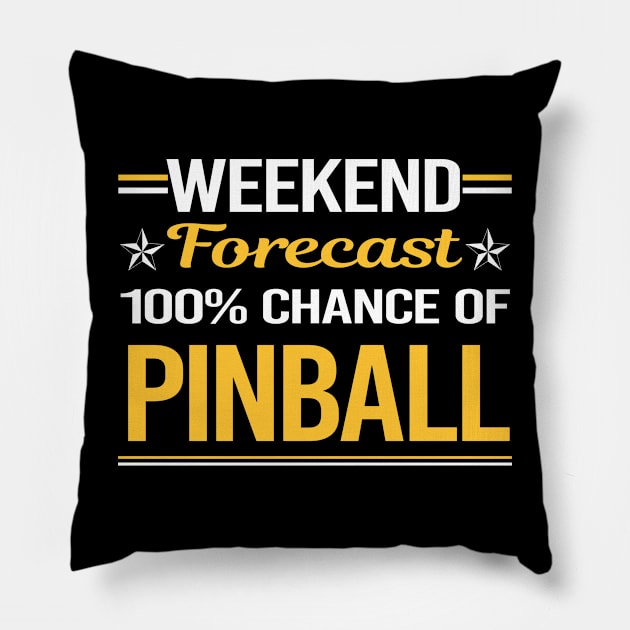 Weekend Forecast 100% Pinball Pillow by relativeshrimp