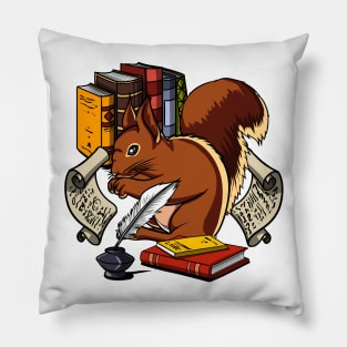 Squirrel Book Nerd Pillow