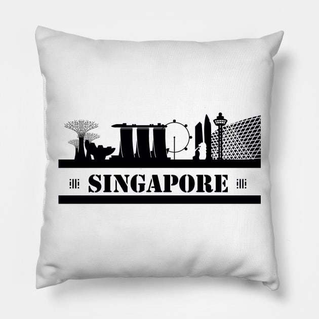 Singapore Skyline Pillow by zoddie