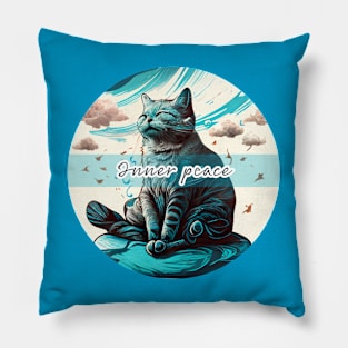 Inner Peace - Meditating Cat Pillow