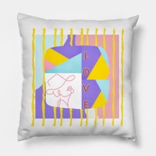 Purple woman line Art Pillow