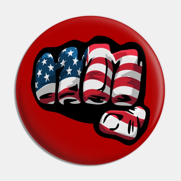 American Flag Fist Pin by hobrath