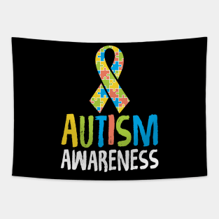 Cute Autism Awareness Ribbon Autistic Supporter Tapestry