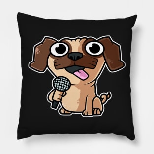 Dog Pug Sing Karaoke Kids Kawaii Neko Anime product Pillow