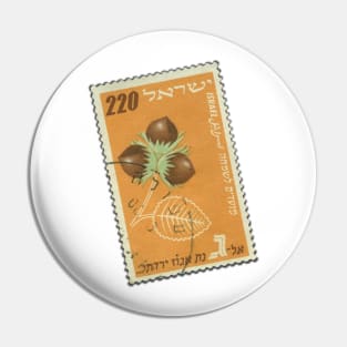 Vintage Israeli postage stamp Pin