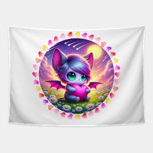 Cute Chibi Bat Girl Tapestry