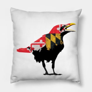 Maryland Flag Raven Pillow