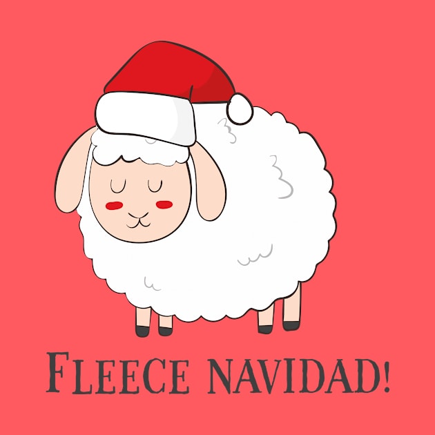 Fleece Navidad, Funny Cute Sheep Christmas by Dreamy Panda Designs