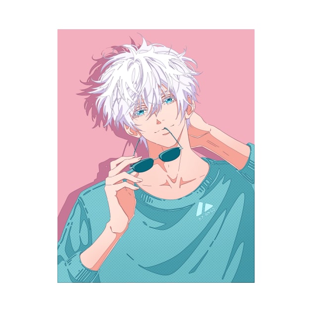 The handsome anime boy with white hair by AnGo