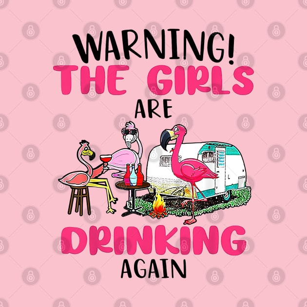 Flamingo Warning The Girls Are Drinking Again by smallcatvn