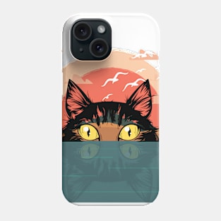 Black cat peeking Phone Case