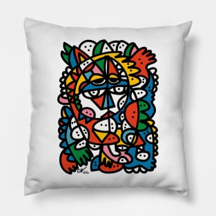 Inca Graffiti Street Art Character Pillow