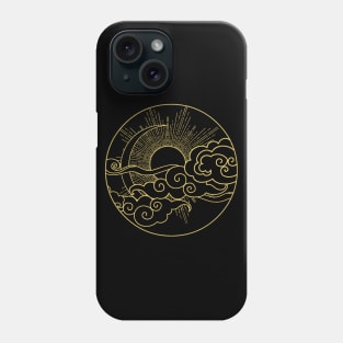 Sun and Moon Design Sky Night Nature Minimalist Circle Phone Case