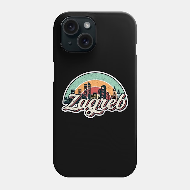 Zagreb city retro Phone Case by SerenityByAlex