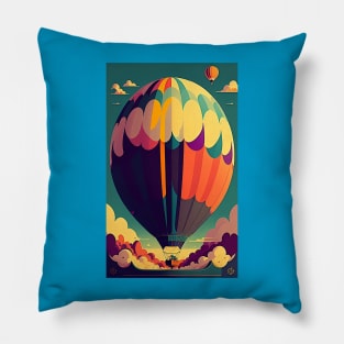 Vintage Hot Air Balloon Pillow