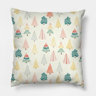 Doodle trees in the snow - small scale Pillow