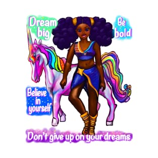 The top 10 best gift ideas for black women and girls. Inspirational motivational affirmation black girl African American woman and unicorn T-Shirt