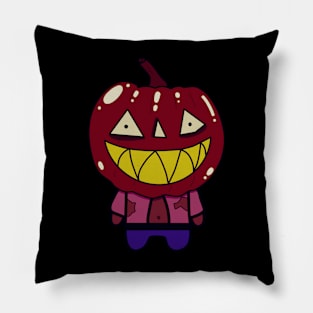 Red Zombie Pumpkin Man of Halloween Pillow