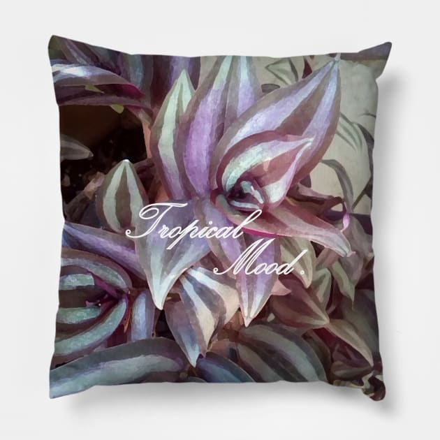 Purple leaves tropical mood Pillow by PrintedDreams