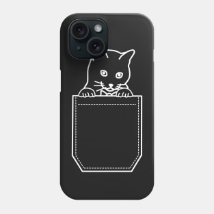 Cute Cat In My Pocket - White Phone Case