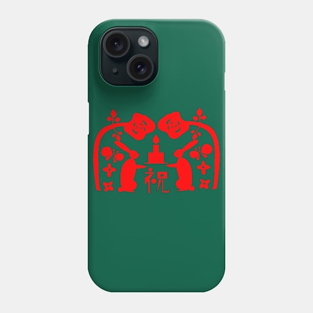 Celebration Rabbit-red Phone Case by yumk