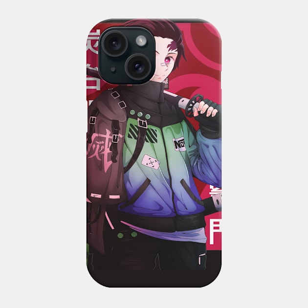 Tanjiro Demonslayer Vector Art Phone Case by Pure Touch