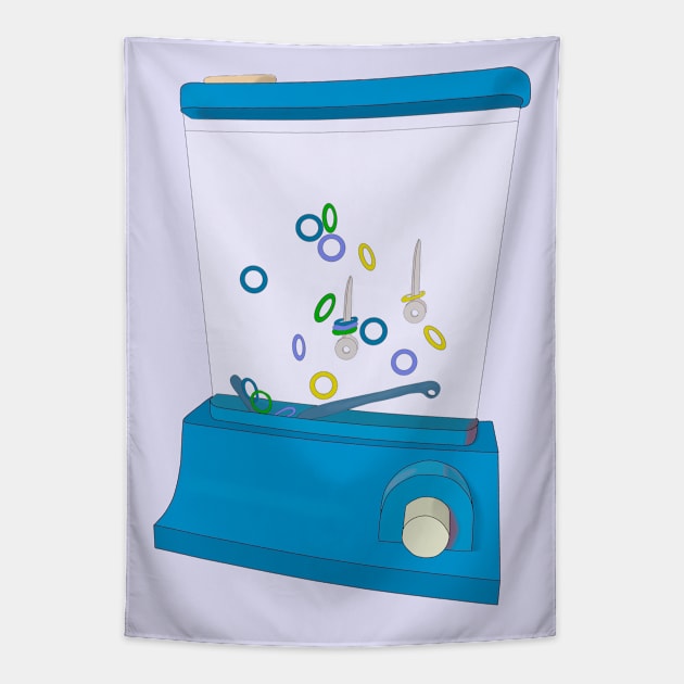 Blue Waterful Ring Toss Tapestry by DiegoCarvalho