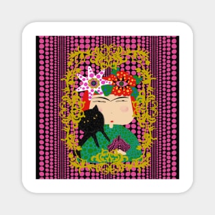 Yayoi Kusama X Frida Kahlo Magnet