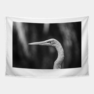 Common black and white Egret Tapestry