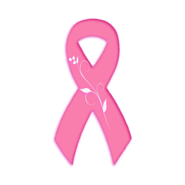 Breast Cancer Awareness Ribbon With Flower by m2inspiration
