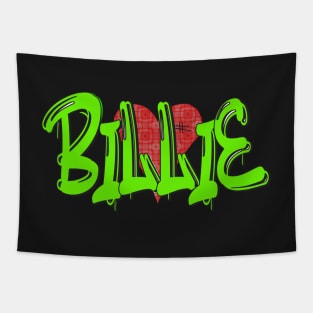 Green Graffiti  Billie Tag Tapestry