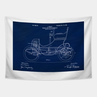 1901, Driving system ,original patent drawing Slate Blue background Tapestry
