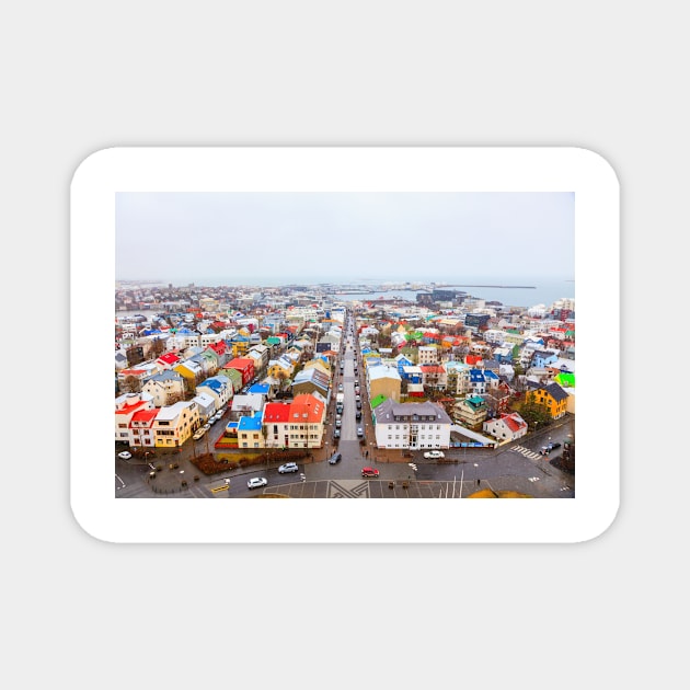 Reykjavik rooftop landscape Magnet by GrahamPrentice