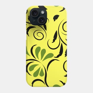 seamless pattern with flowers and leaves hohloma style Phone Case