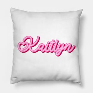 Kaitlyn name pink heart Pillow