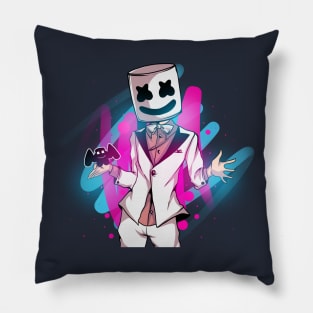 Marshmello Happy Neon Party Pillow