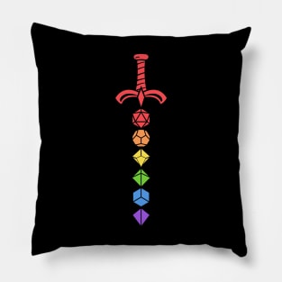 Rainbow Polyhedral Dice Set Tabletop RPG Addict Pillow