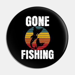 Gone Fishing Mermaid Sunset Pin