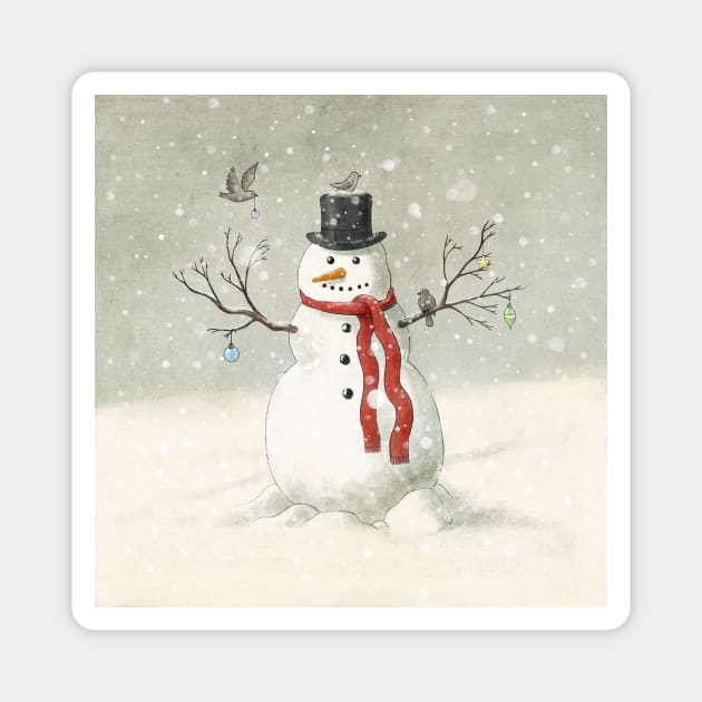 The Snowman Xmas Magnet by Terry Fan