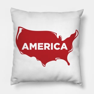 America Map Outline Pillow