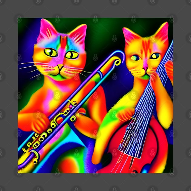 Jazz Cats Rehearsing by Musical Art By Andrew