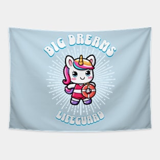 Big Dreams Lifeguard Unicorn Ocean Edition Tapestry