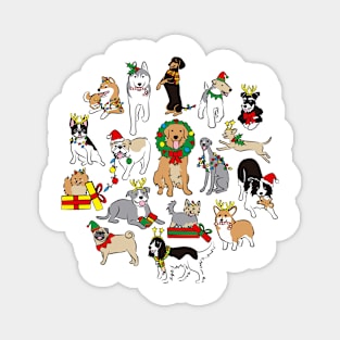 Happy Dogs Christimas Magnet