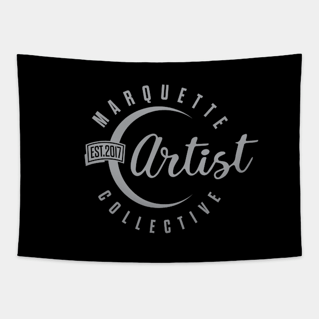 Marquette Artist Collective grey logo Tapestry by Marquette Artist Collective