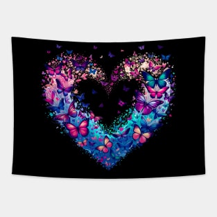 Butterfly Heart Love Tapestry