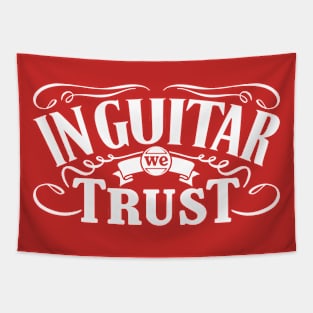 Guitarist Slogan In White Print Tapestry