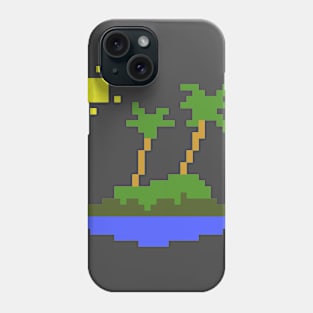 Minimalistic Tropical Pixel Art Island Phone Case