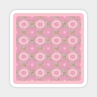 Pink Lines and Circles Pattern Magnet