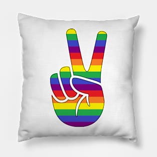 Rainbow Peace Sign - LGBTQ+ Pillow