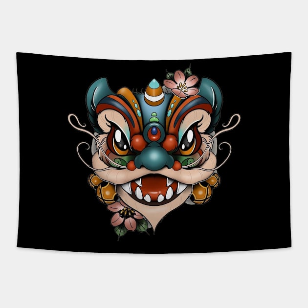 foo dog Tapestry by Stephanie Francoeur Art